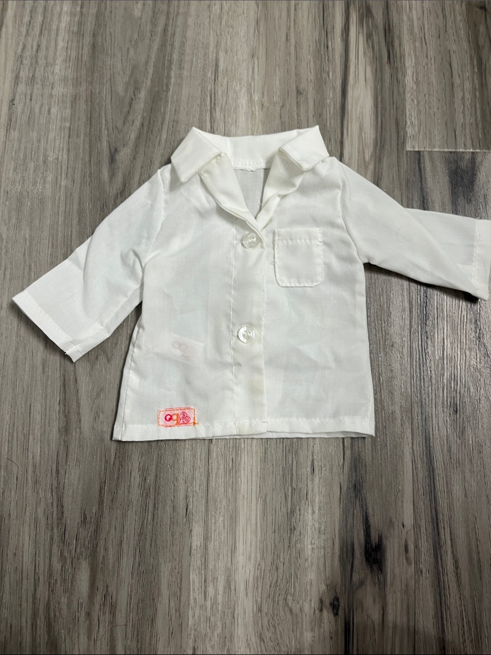 American Girl White Doll Button-Up Shirt with Collar